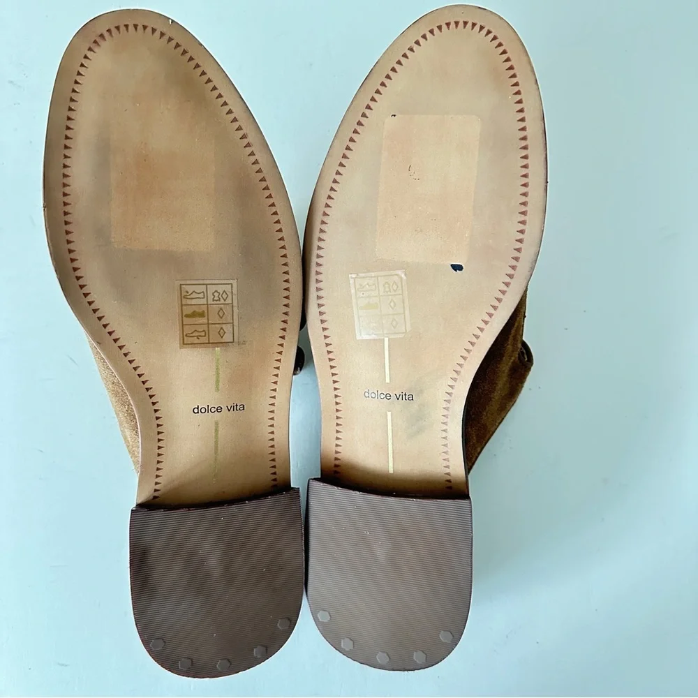 NEW Dolce Vita Haydee Double Buckle Cinnamon Suede Mary Jane Women's Mule, Sz 9 - Picture 9 of 11